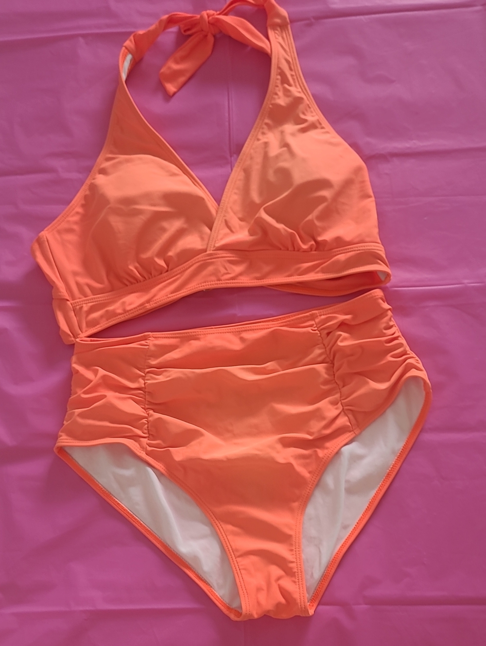 Tempt Me Womens Two Piece High Waisted Bikini Set Halter top. Size Large - Picture 11 of 13